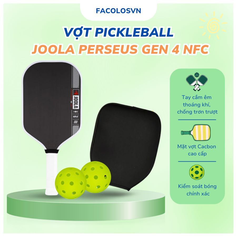 Vợt Pickleball Joola Perseus Gen 4 NFC Chính Hãng – Mặt Nhám Full Carbon, Cao Cấp, Hiệu Suất Cao