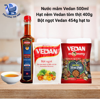  Bộ Gia vị Vedan 3 món- Nước mắm Vedan chai 500ml- Bột ngọt Vedan 454g hạt to- Hạt nêm Vedan 400g tôm thit 