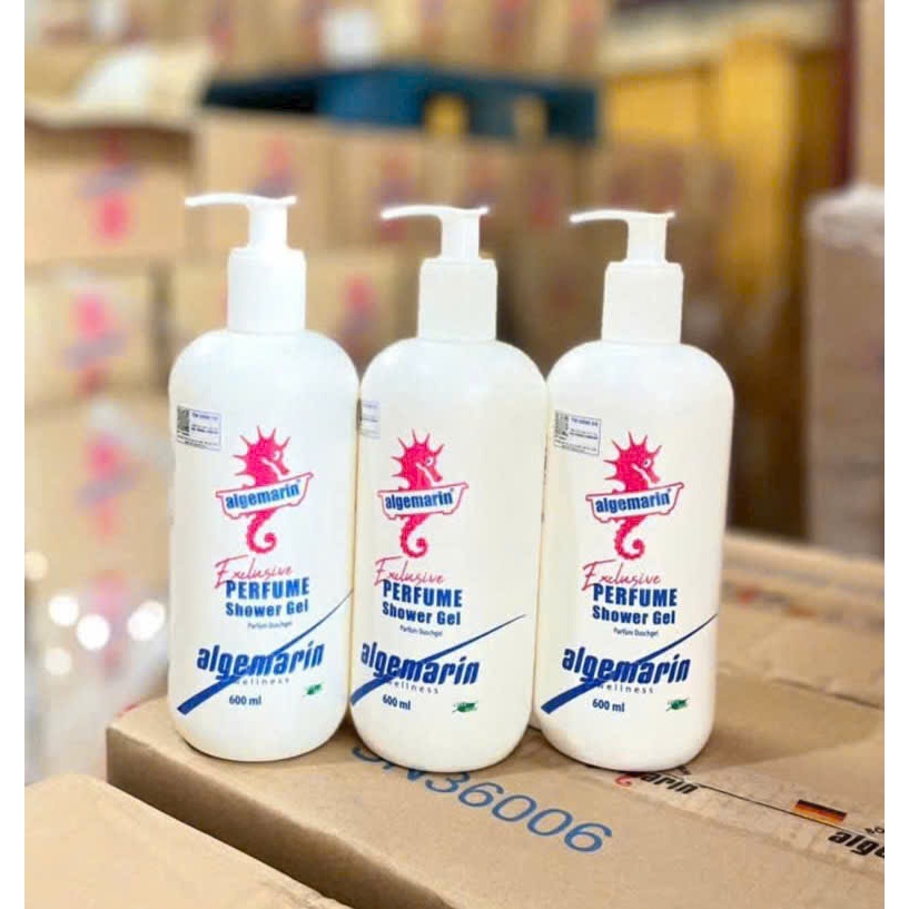 Sữa Tắm Cá Ngựa Hương Nước Hoa Đức Algemarin Exclusive Perfume Shower Gel Dưỡng Ẩm Da, Chai Vòi 600m