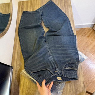 [Q202] Quần jean suông nữ thêu trái tim vải QC mêm