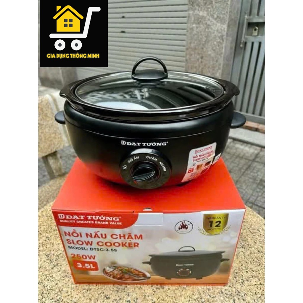 Nồi Nấu Chậm Đa Năng Đạt Tường dòng cao cấp 3.5L| Ruột Sứ Tự Nhiên | Giữ Ấm - Hầm - Kho Cá Chuẩn Ngon - hàng chính hãng