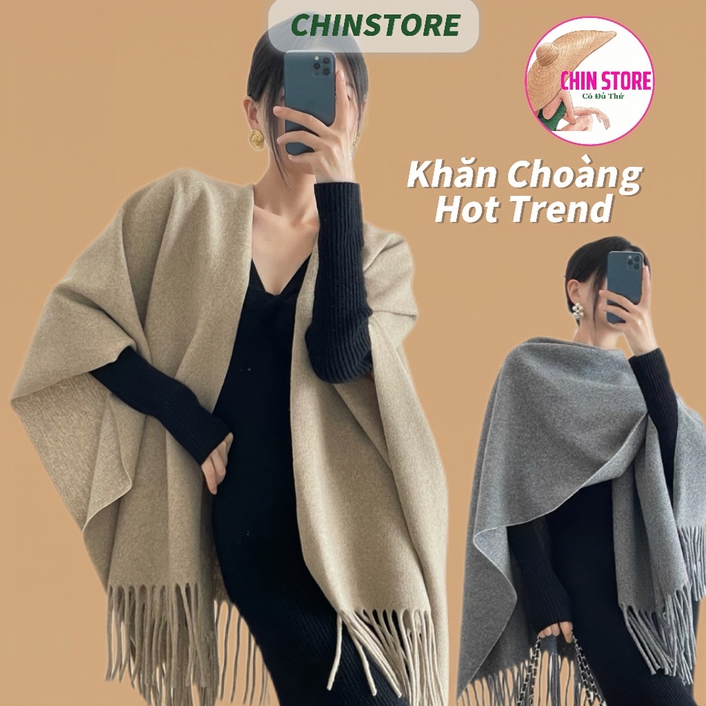  Khăn Choàng Len Dạ Dài Tua Rua Hàn Quốc Phong Cách Áo Choàng Nhẹ Nhàng Thanh Lịch 