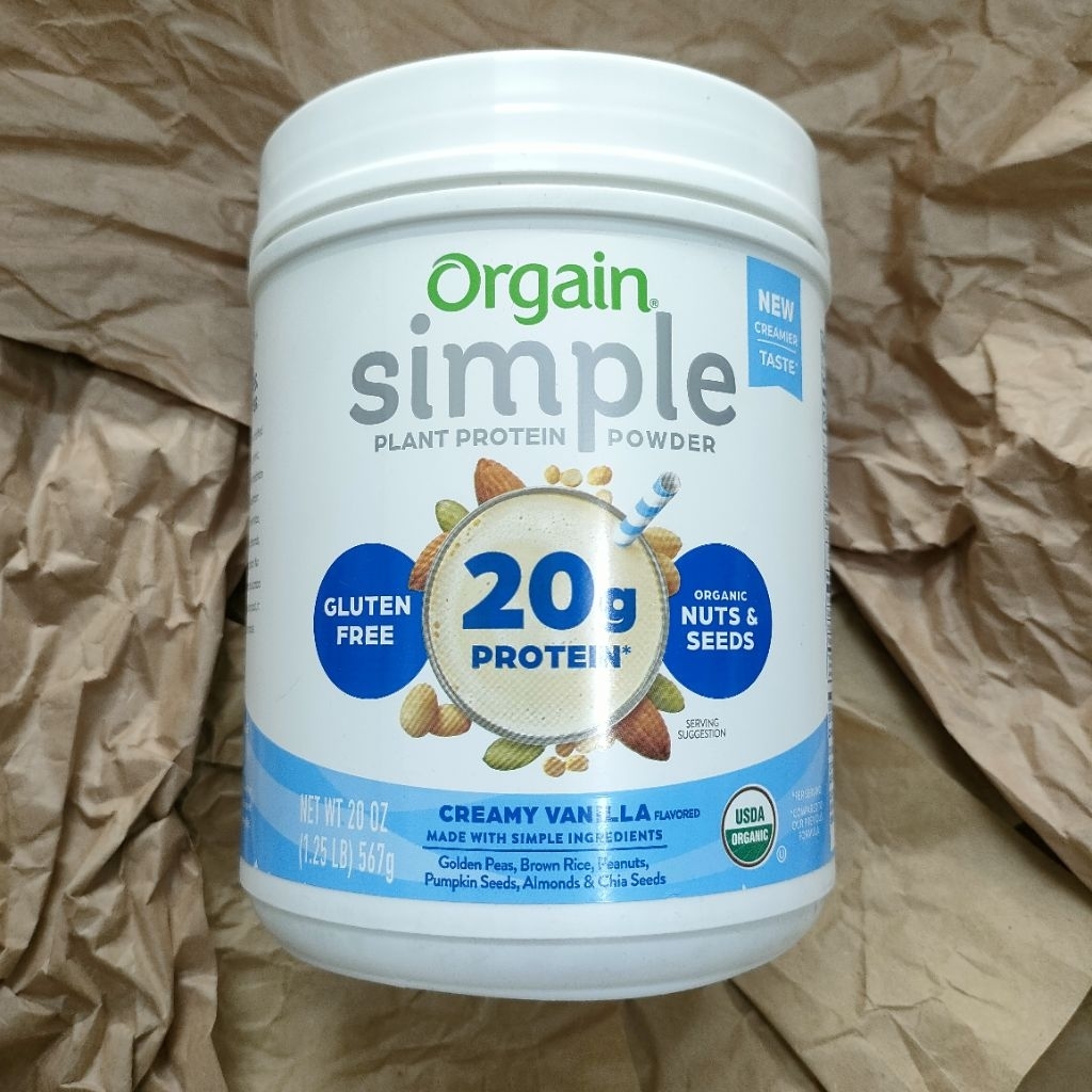 [ Hàng Mỹ ] Bột Protein hữu cơ Orgain Simple Organic Protein Powder Vị Vani 567g - Vanilla
