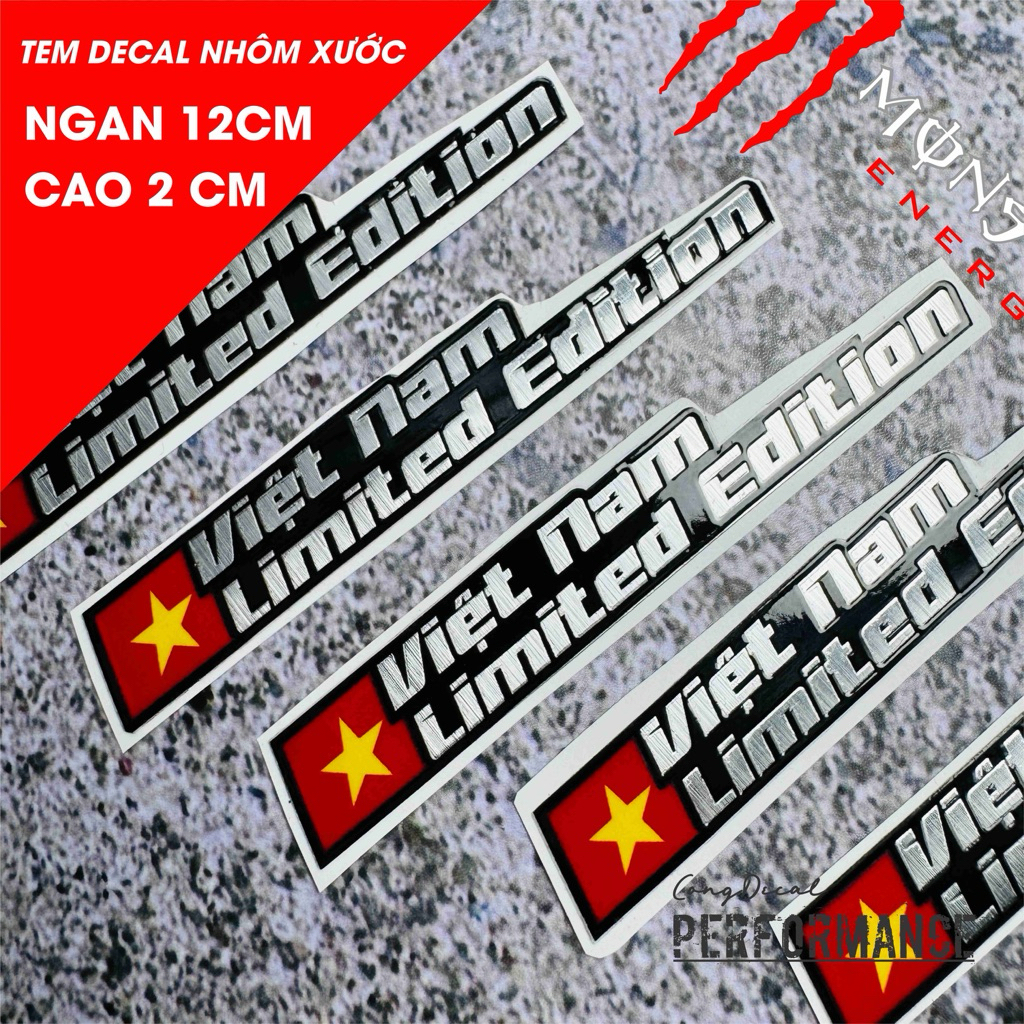 Tem dán crom xước Việt Nam Limited Edition