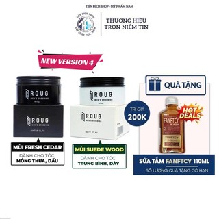  Sáp vuốt tóc Roug Matt Clay 90gr Singapore Màu Trắng và Matte Clay màu đen cao cấp cho nam 