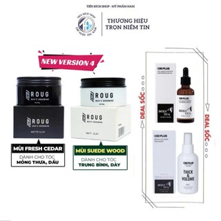 Sáp vuốt tóc nam Roug Matte Clay 90gr màu đen , Matt Clay 90gr màu trắng chính hãng