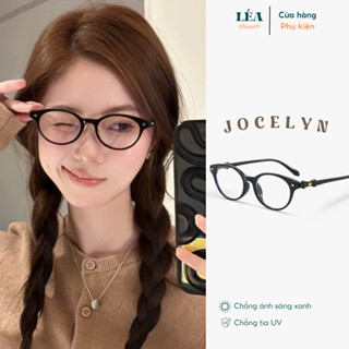 Kính mắt chuyên lắp cận LÉAGLASSES kính JOCELYN Tròn Oval chất liệu nhựa cao cấp Bayonetta Y2K