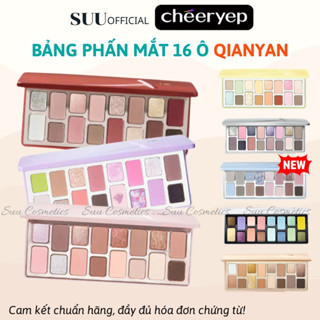   FULL MÀU  Bảng Phấn Mắt Cheeryep QIANYAN Natural Color Starring 16 Ô Đa Dạng Tone Nhũ Lì Bám Phấn 16g 