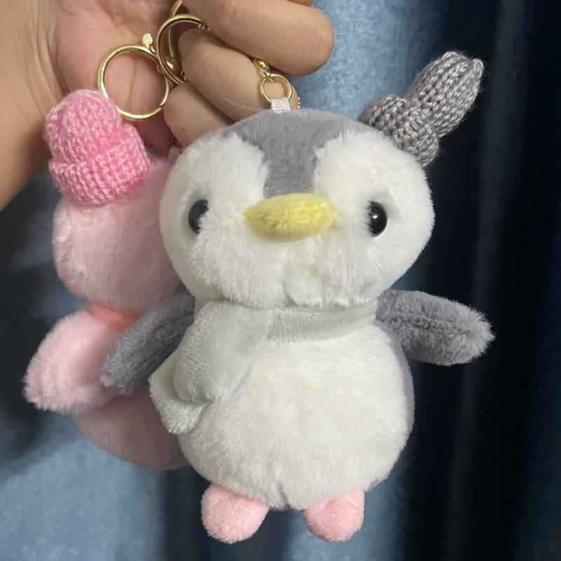 🐧 Móc Khóa Chim Cánh Cụt Đáng Yêu – Thú Nhồi Bông Mini Có Nón Len