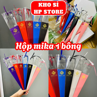  Combo 100 túi mika 1 bông vỏ hộp mika đựng hoa sáp hộp mica nhiều màu đẹp giá rẻ 