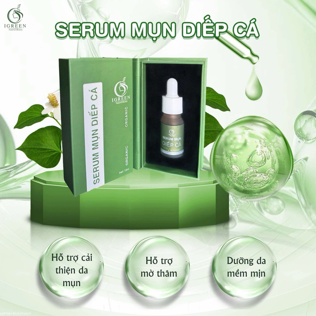SERUM MỤN DIẾP CÁ IGREEN – GIẢM MỤN ẨN, MỤN VIÊM, MỤN TRỨNG CÁ,...GIẢM THÂM, SE KHÍT LỖ CHÂN LÔNG