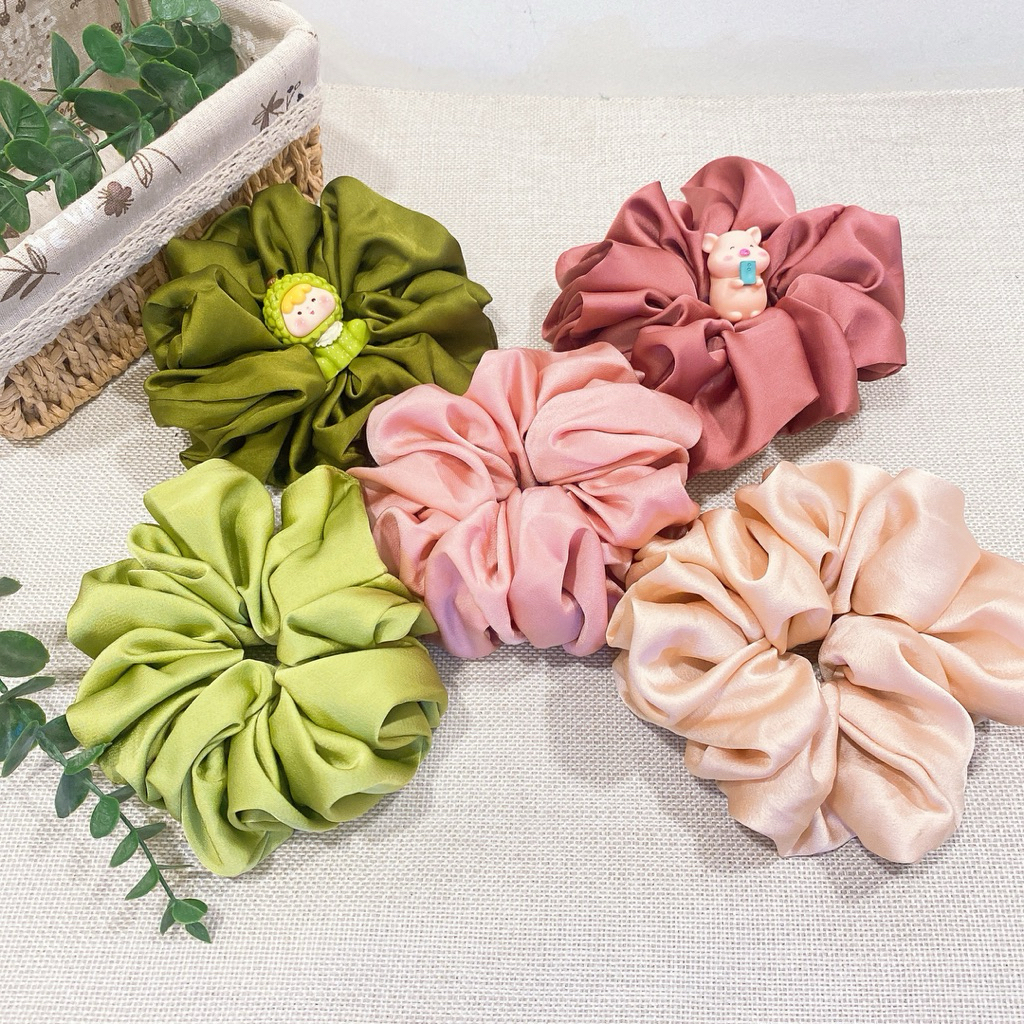 [Size To] Dây buộc tóc Scrunchies Handmade cột tóc vải lụa phong cách Hàn Quốc cho nữ Minimiu