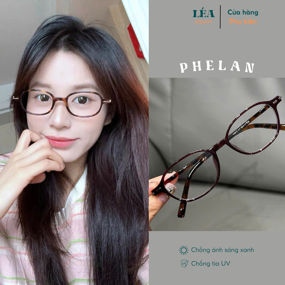 [LÉA GLASSES] Kính mắt chuyên lắp cận PHELAN cao cấp Bayonetta Y2K Vuông Vintage HOT TREND