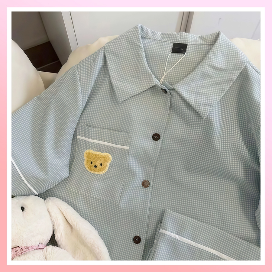 Bộ Pyjama Kẻ Xốp Loại 1 Caro tay Cộc Quần Dài Siêu Hot | BigBuy360 - bigbuy360.vn