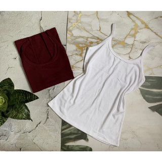 Áo Hai Dây Màu Trắng Form Ôm Vải Thun Cotton