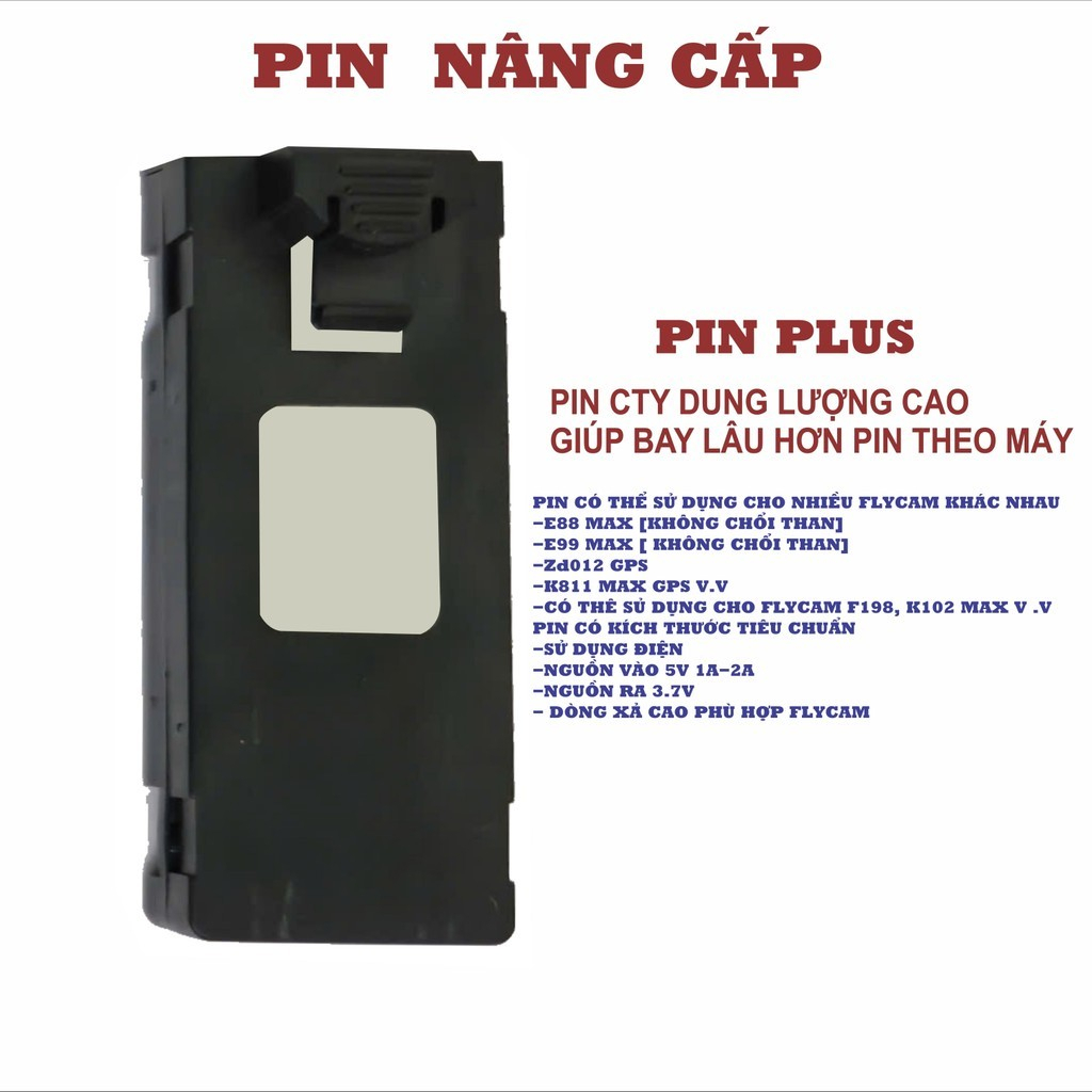 Pin Cho Flycam K811 Max GPS, Dung Lượng Lớn 2500mAh