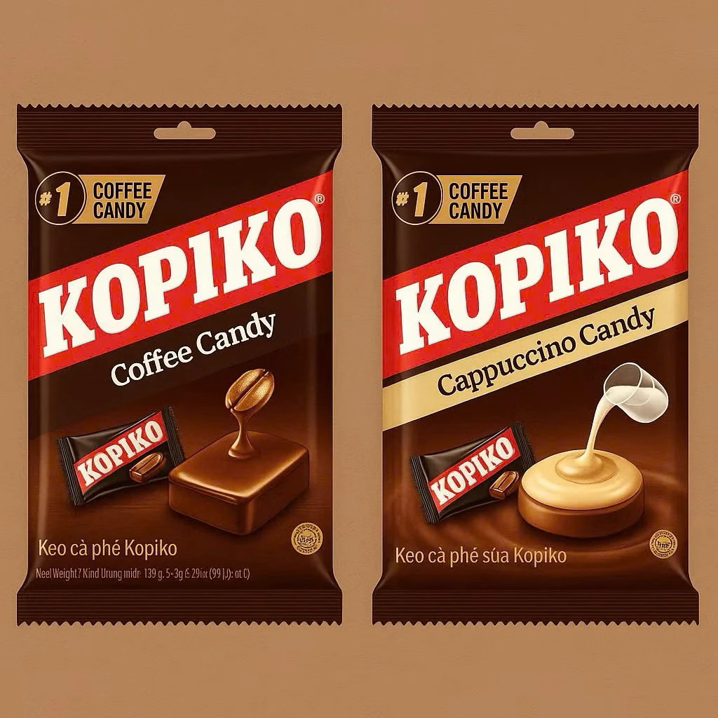 Kẹo Cà Phê Sữa KOPIKO, Kẹo Cà Phê Cappuccino 140g (40 viên x 3,5g)