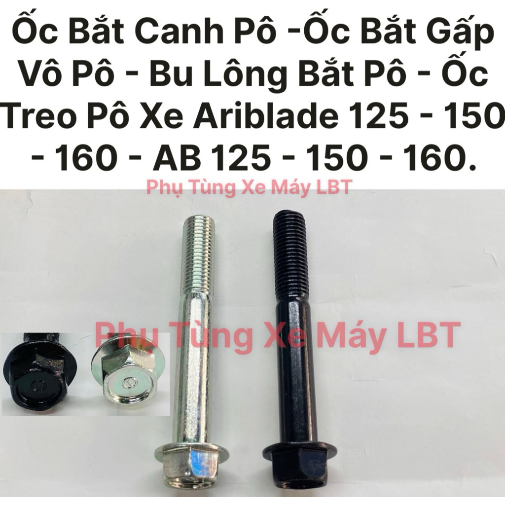 (5 Con) Ốc Bắt Canh Pô -Ốc Bắt Gấp Vô Pô - Bu Lông Bắt Pô - Ốc Treo Pô Xe Ariblade 125 - 150 - 160 -