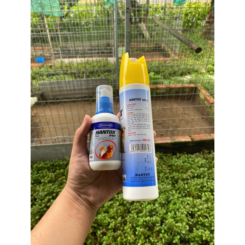 HANTOX SPRAY - Đặc biệt sạch Ve mạt trên gà chiến kê_Sạch ve, rận, ghẻ, bò chét cho chó mèo - Dung tích 100ml và 300ml