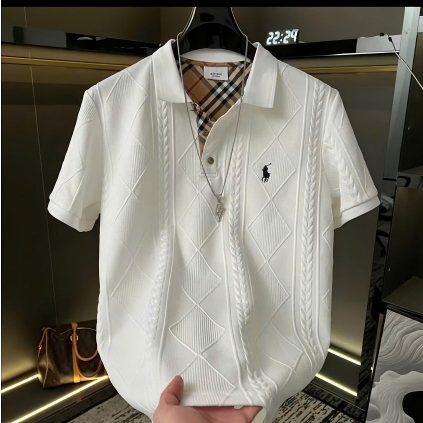 Áo Thun Nam Có cổ vân nổi Cao Cấp áo boy phố