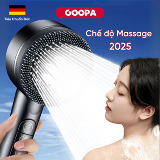 Vòi sen tăng áp GOOPA 4 chế độ phun nước, tích hợp đầu silicon massage, nhấn nút để chuyển đổi