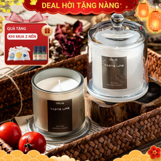 Nến thơm cao cấp sáp đậu nành chillme thiên nhiên khử mùi phòng quà tặng sang trọng đẹp mắt TL