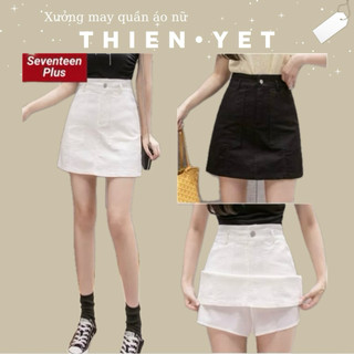  Chân váy kaki BÚT CHÌ 2 TÚI CHÉO hình thật basic hình thật nữ UN - Thiên Yết 