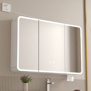  Tủ nhà tắm Chống Thấm nước PVC với đèn led lưu trữ thông minh Tủ gương phòng tắm Vanity với giá treo tường gương Mission 