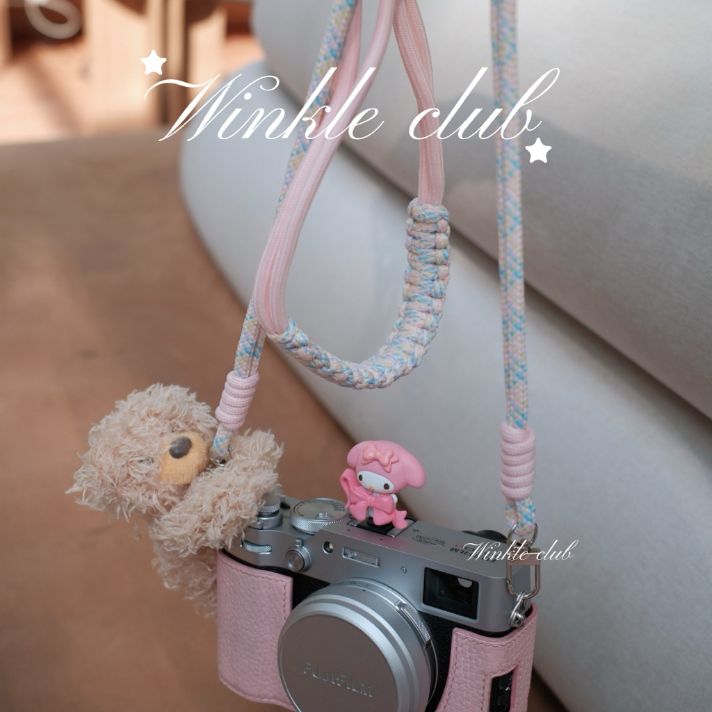   HN-SẴN  Dây đeo máy ảnh đa dạng màu sắc dễ thương FujiFilm Canon Sony,... Winkle Club 