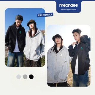 Áo Khoác Hoodie Zip Meandee Khoác Nỉ Nam Nữ Đôi Form Rộng Vải Nỉ Lót Lông, Bông Dây Kéo Đen, Xám Tiêu - KNVV1