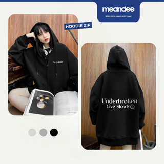  Áo Khoác Hoodie Nam Nữ Meandee Hoodie Zip Nỉ 2 Da Lót Lông Dày Form Rộng Màu Đen Xám Local Brand - LiveS UtilY 