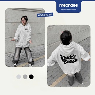  Áo Khoác Hoodie Nam Nữ Meandee Hoodie Zip Nỉ 2 Da Lót Lông Bông Dày Form Rộng Màu Đen Xám Local Brand - UnderB Colum 