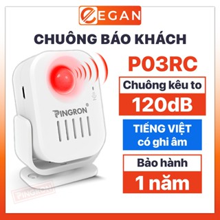 Chuông báo khách tự động PINGRON PR-P03RC ghi âm tiếng Việt, âm thanh lớn và có hồng ngoại không dây