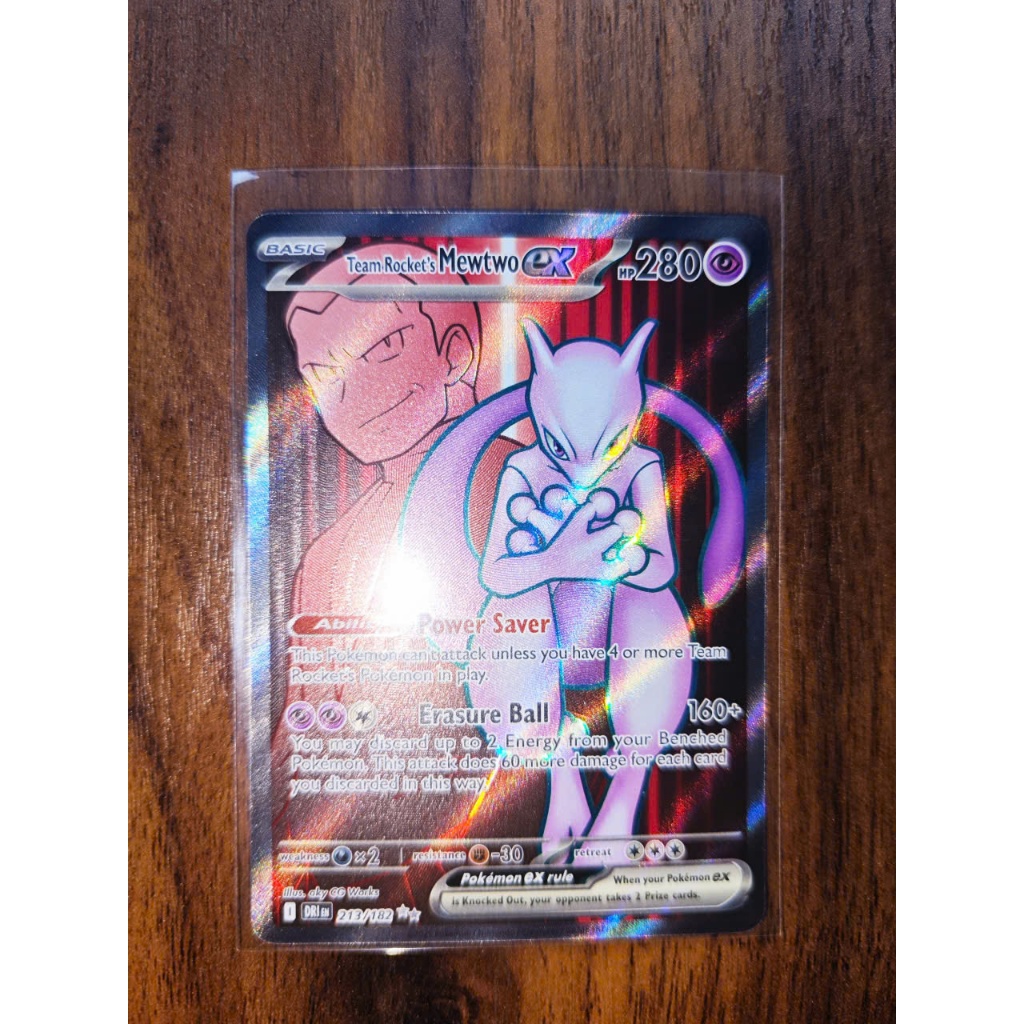 Thẻ bài Pokemon - Team Rocket's Mewtwo ex - 213/182 - Ultra Rare - tiếng Anh - chính hãng Nintendo