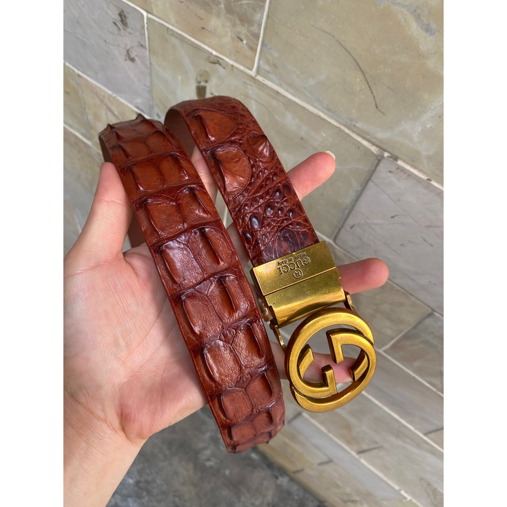 Dây Nịt Da Cá Sấu Thật Size 3.5cm - Cá Sấu Gò Vấp