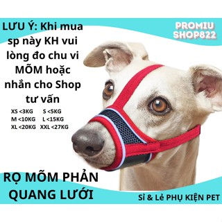 (Rẻ Vô Địch) Rọ mõm bằng vải lưới phán quang chó (Tặng chuông)