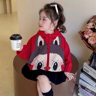   Áo khoác trẻ em  COMIMO BABY Áo khoác gió 2 lớp cho bé hình LABUBU cho bé gái chất gió mềm dịu nhẹ từ 8-29kg 