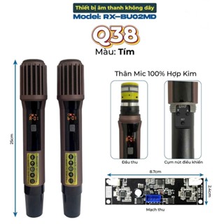 micro loa kéo UHF Q38 chống hú tốt nhất hiện nay sử dụng củ mic K8 cao cấp