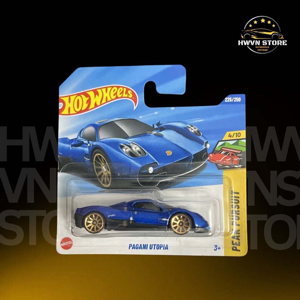 Xe mô hình Hotwheels Card Ngắn Pagani Utopia màu xanh
