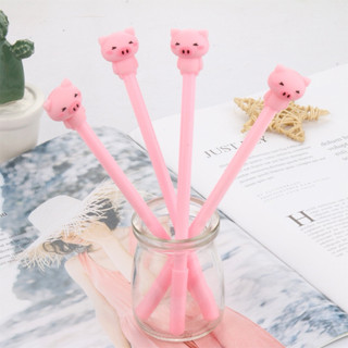 Set 6 Bút nước lợn hồng mực nước dễ thương bút mực gel văn phòng bút nước học sinh ngòi thay thế bút nước ngòi kim tròn