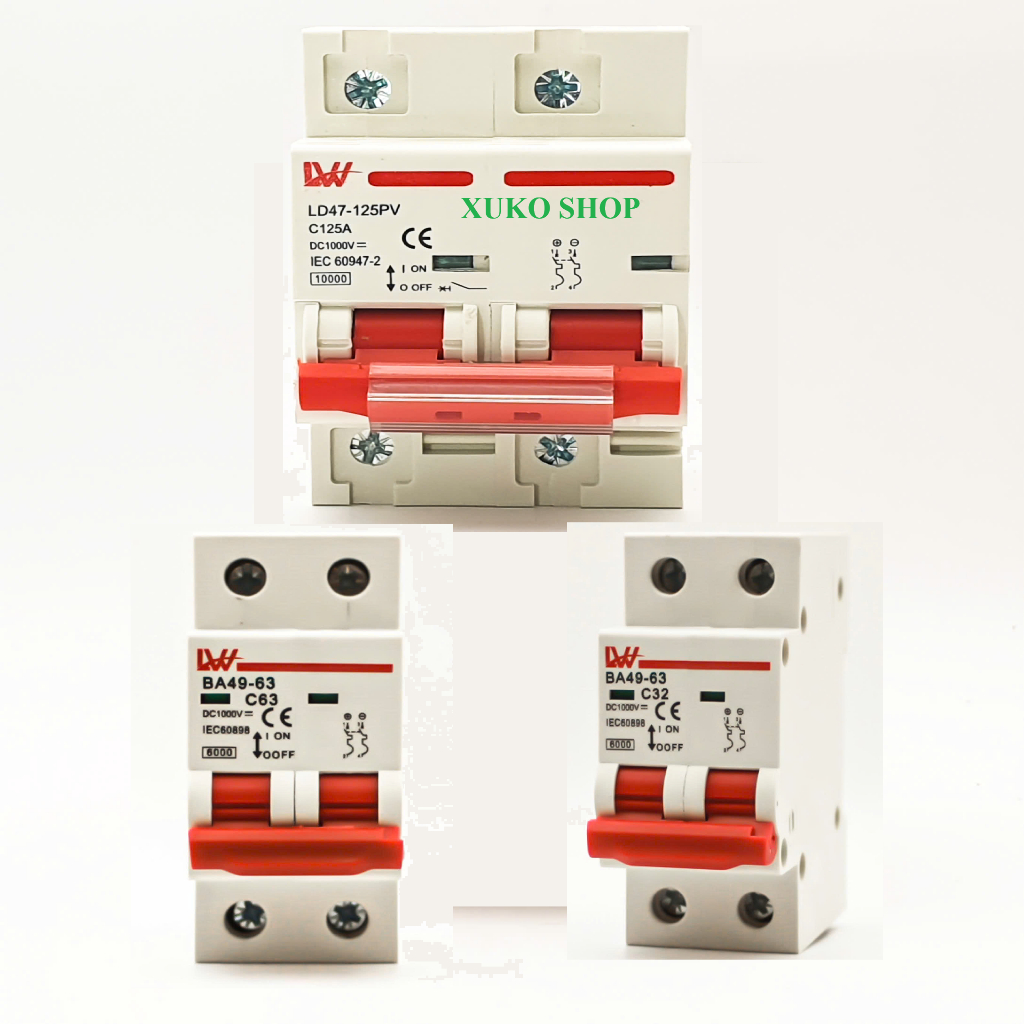 CB, Aptomat đóng ngắt DC 1000V 32A,63A,125A LW chuyên dụng điện mặt trời