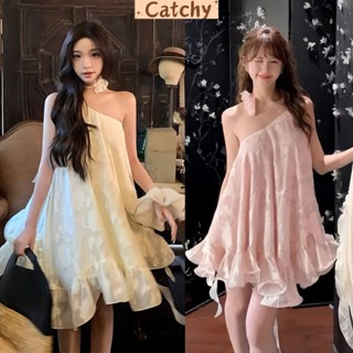  CATCHY Áo babydoll lệch vai dáng xòe ren hoa hở lưng xinh xắn dễ thương đi chơi 