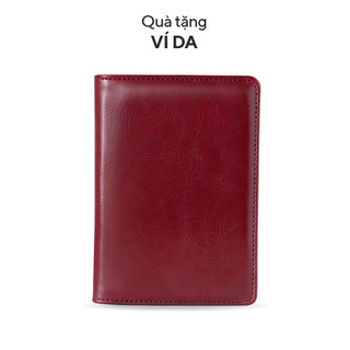 [Quà tặng] Ví Da Đựng Thẻ - Màu Đỏ Đô - MURAD
