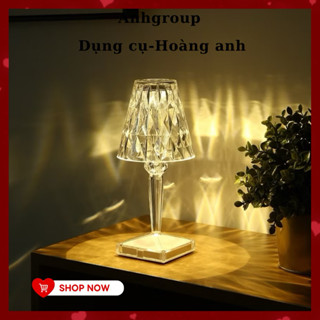 Đèn Ngủ, Đèn trang trí, đèn decor phòng khách, phòng ngủ, Đèn Pha Lê cảm ứng 3 màu Tặng kèm dây sạc USB