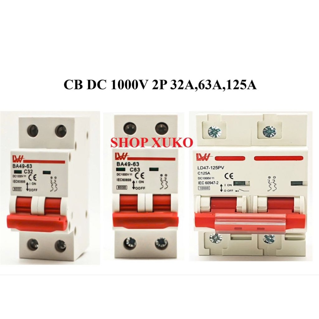 CB đóng ngắt DC 1000V 32A,63A, 125A LW chuyên dụng điện mặt trời