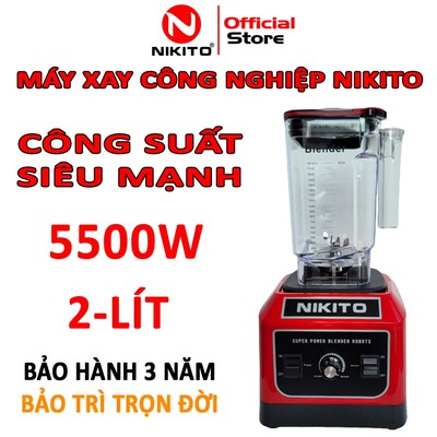Máy Xay Công Nghiệp NIKITO 5500W Cối 2L bảo hành 36T xay sữa hạt,xay thịt cá rau củ quả đồ khô rau má, giao hàng hoả tốc