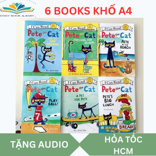 SÁCH - PETE THE CAT - BỘ NHẬP TRUNG MÀU A4 6 QUYỂN KÈM FILE NGHE
