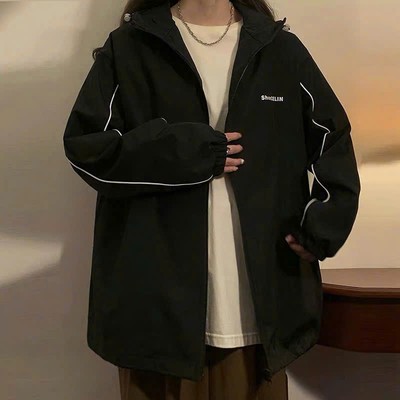 Áo khoác gió unisex SHEMCELIN NAD đường Line ở tay - Áo khoác dù nam nữ form rộng 2 lớp có lót lụa ở trong
