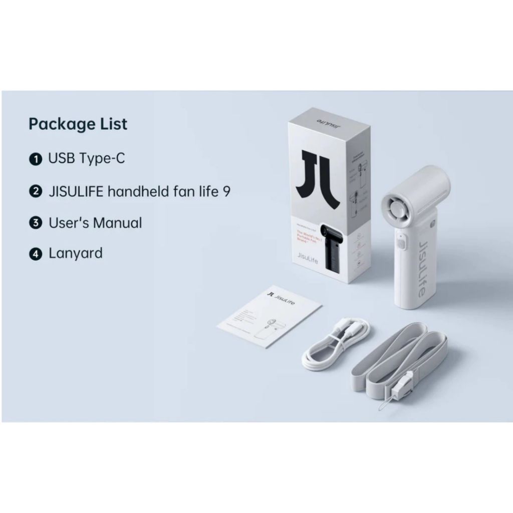 Quạt Cầm Tay Jisulife Life 9 3600/5000mAh, 5 Tốc Độ Gió, 12 giờ- Bảo Hành 12 Tháng | BigBuy360 - bigbuy360.vn