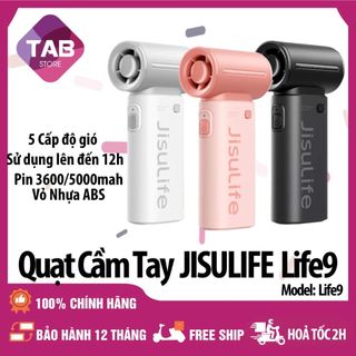  Quạt Cầm Tay Jisulife Life 9 3600 5000mAh 5 Tốc Độ Gió 12 giờ- Bảo Hành 12 Tháng 